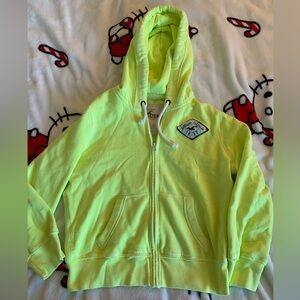 NWOT Y2K Hollister neon green zip up